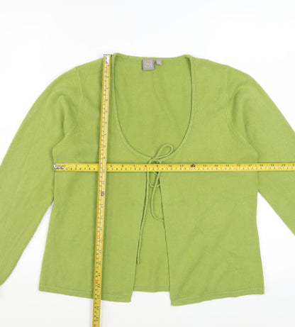 TU Women’s Green Long Sleeve Tie Front Cardigan Size 14