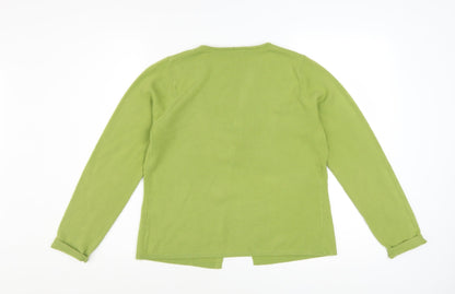 TU Women’s Green Long Sleeve Tie Front Cardigan Size 14