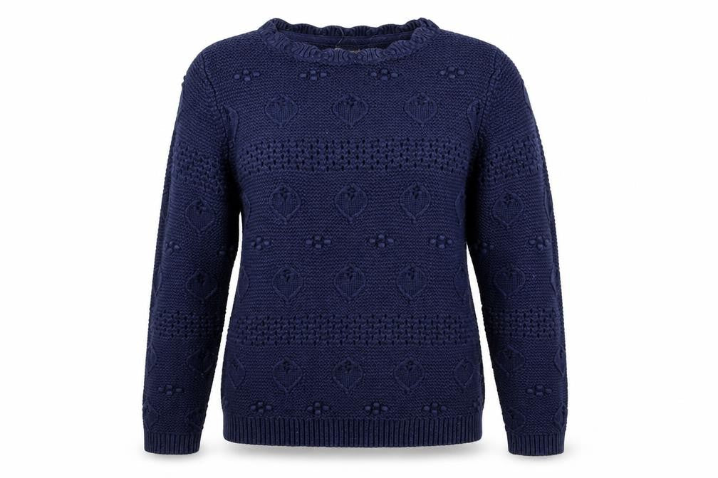 FatFace Women's Blue Cotton Chunky Knit Jumper Size 8