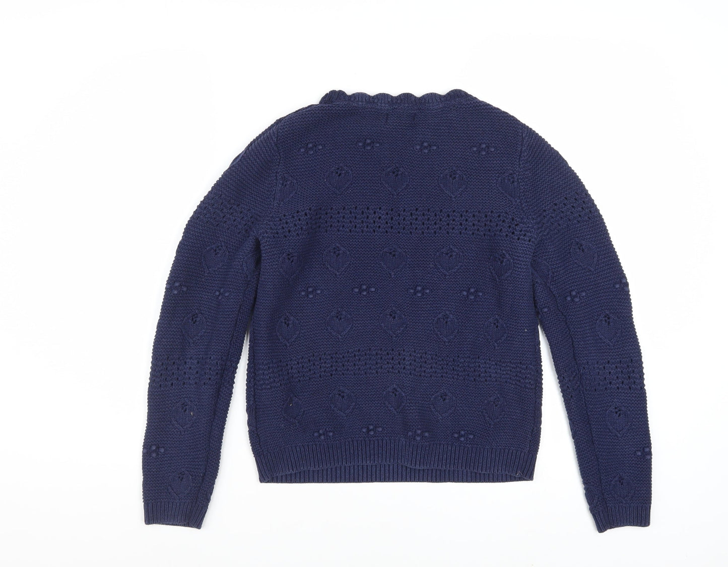 Fat Face Women's Blue Cotton Chunky Knit Jumper Size 8