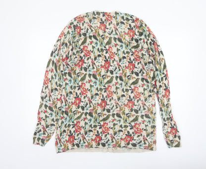 Tulchan Womens Multicoloured XXL Floral Bird Print Cardigan