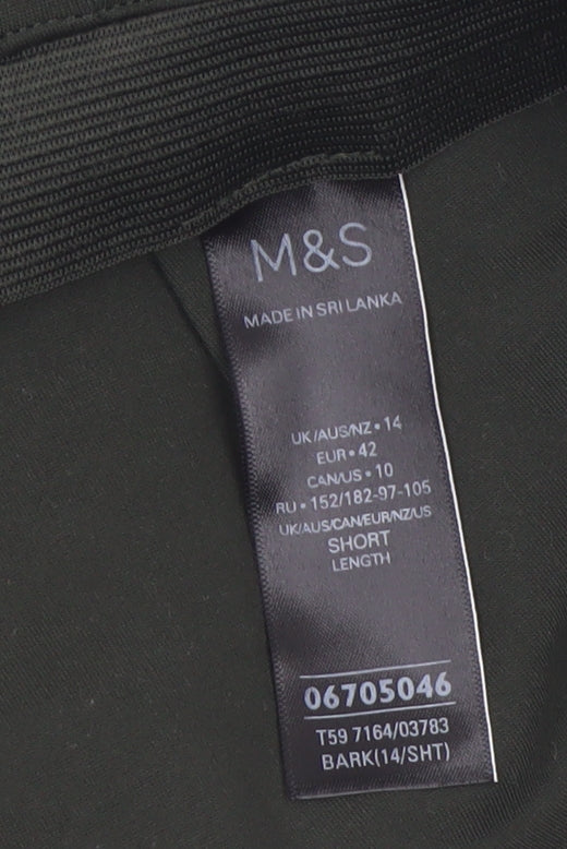 Marks and Spencer Women Brown Size 14 Stretch Trousers