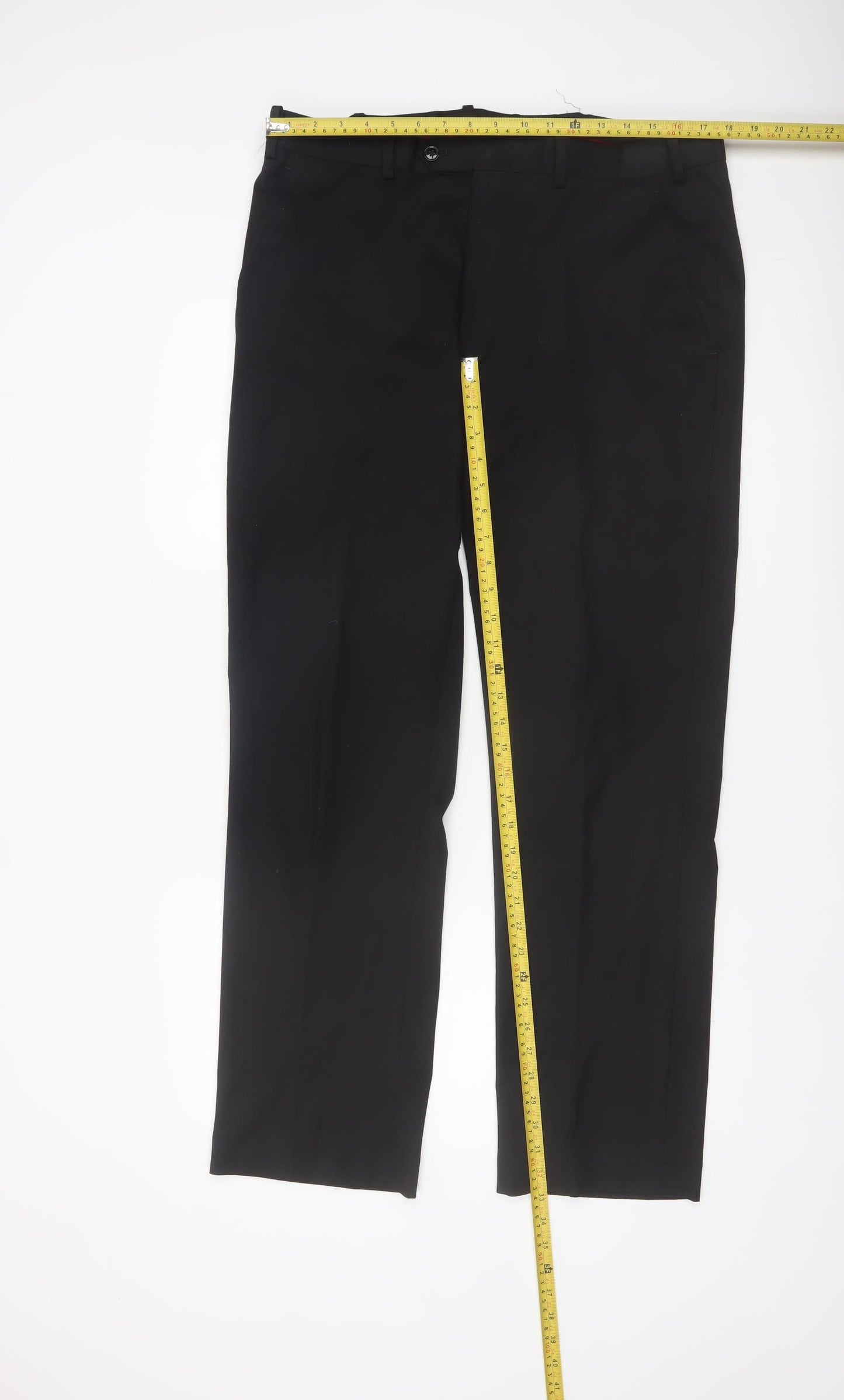 Alfani Men's Black Slim Fit Dress Trousers 36x32 Polyester Blend