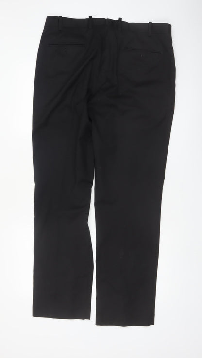 Alfani Men's Black Slim Fit Dress Trousers 36x32 Polyester Blend