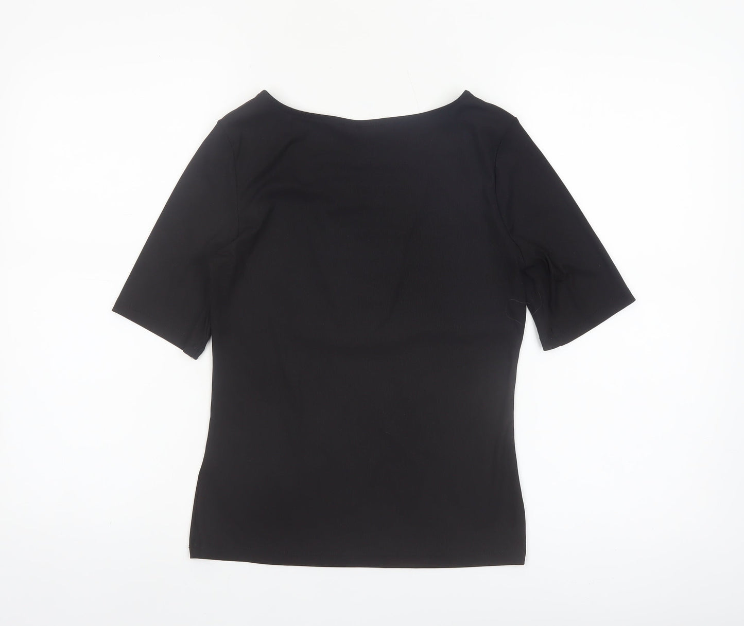 H&M Women’s Black Short Sleeve V-Neck Stretch Blouse Size S