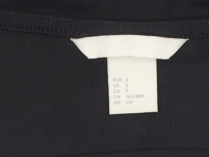 H&M Women’s Black Short Sleeve V-Neck Stretch Blouse Size S