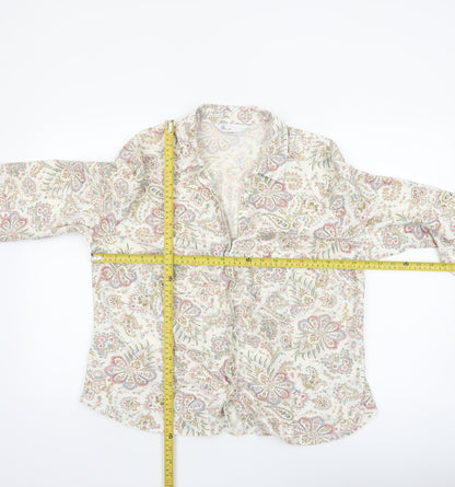 BHS Women’s Multicoloured Floral Cotton Long Sleeve Blouse Size 20