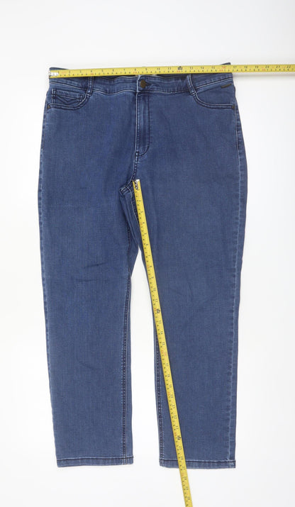 Marks and Spencer Women Blue Size 16 Straight Leg Stretch Jeans