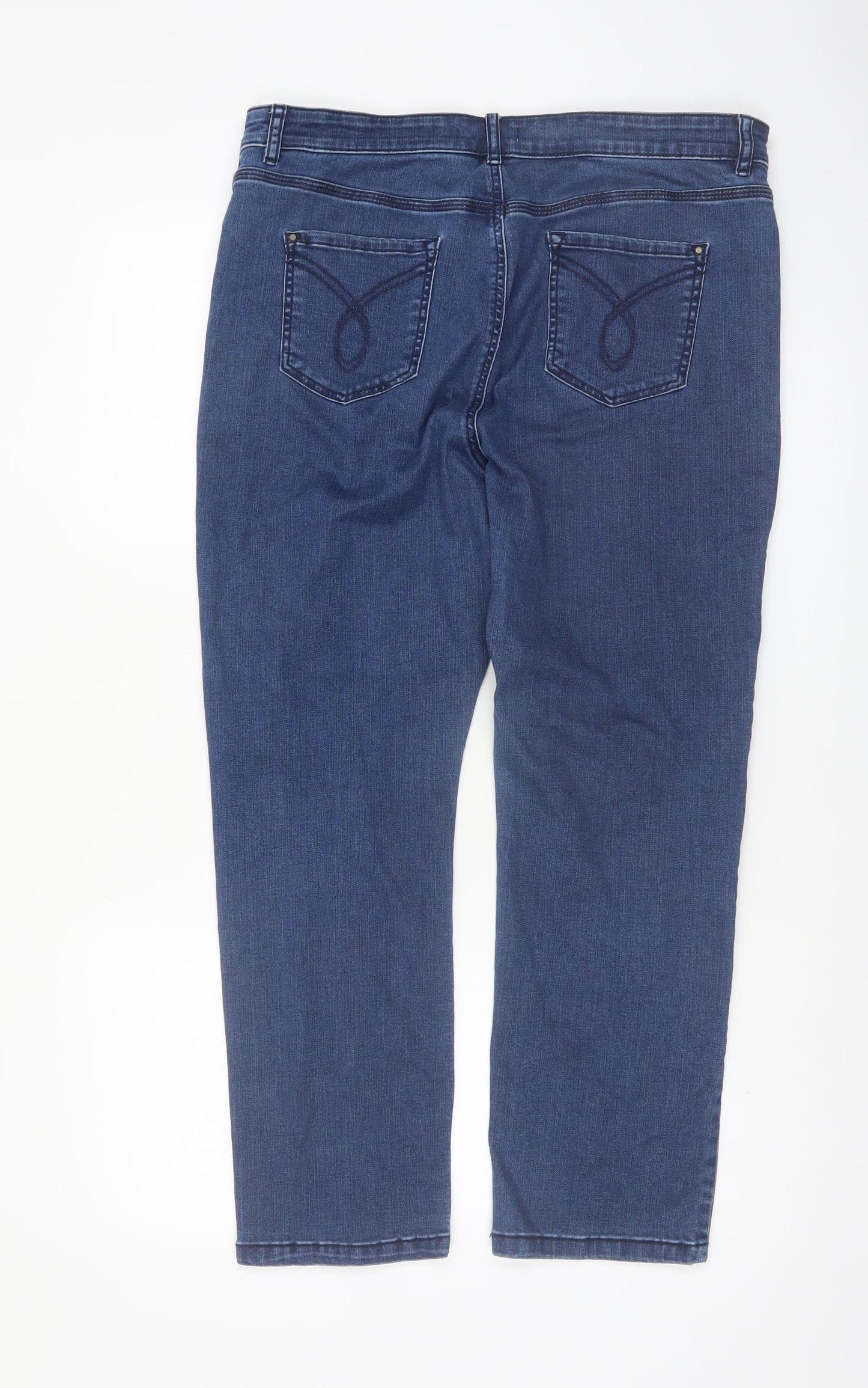 Marks and Spencer Women Blue Size 16 Straight Leg Stretch Jeans