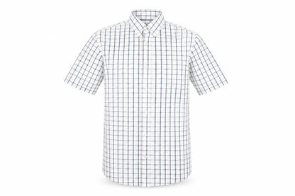Maine New England Men’s White Check Short Sleeve Button-Up Shirt M