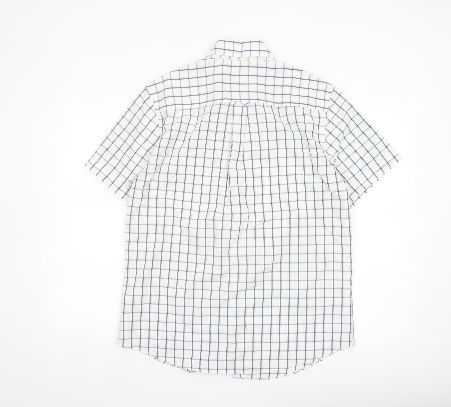 Maine New England Men’s White Check Short Sleeve Button-Up Shirt M