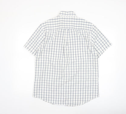 Maine New England Men’s White Check Short Sleeve Button-Up Shirt M