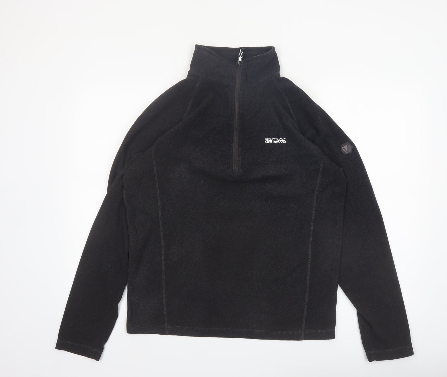 Regatta Mens Black Fleece 1/4 Zip Pullover Sweatshirt Size L