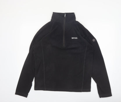 Regatta Mens Black Fleece 1/4 Zip Pullover Sweatshirt Size L