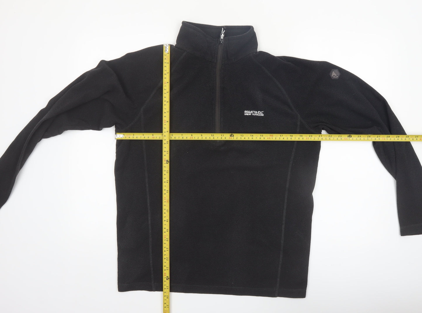 Regatta Mens Black Fleece 1/4 Zip Pullover Sweatshirt Size L