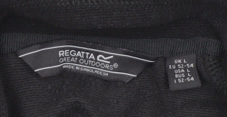 Regatta Mens Black Fleece 1/4 Zip Pullover Sweatshirt Size L