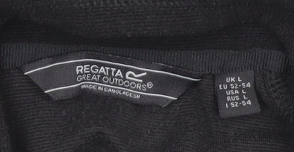 Regatta Mens Black Fleece 1/4 Zip Pullover Sweatshirt Size L