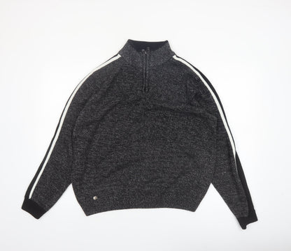 Tokyo Laundry Men's Grey 1/2 Zip High Neck Knit Jumper Size L