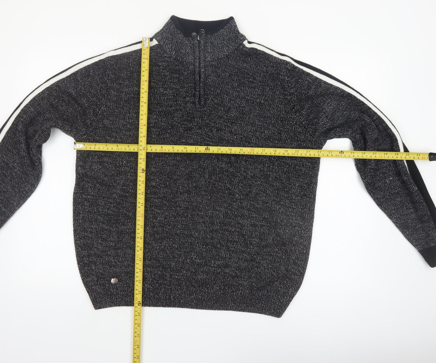 Tokyo Laundry Men's Grey 1/2 Zip High Neck Knit Jumper Size L