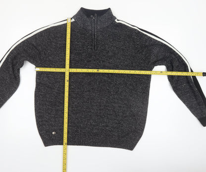 Tokyo Laundry Men's Grey 1/2 Zip High Neck Knit Jumper Size L