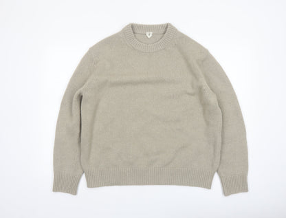 Arket Women’s Beige Wool Blend Crew Neck Jumper Size 8