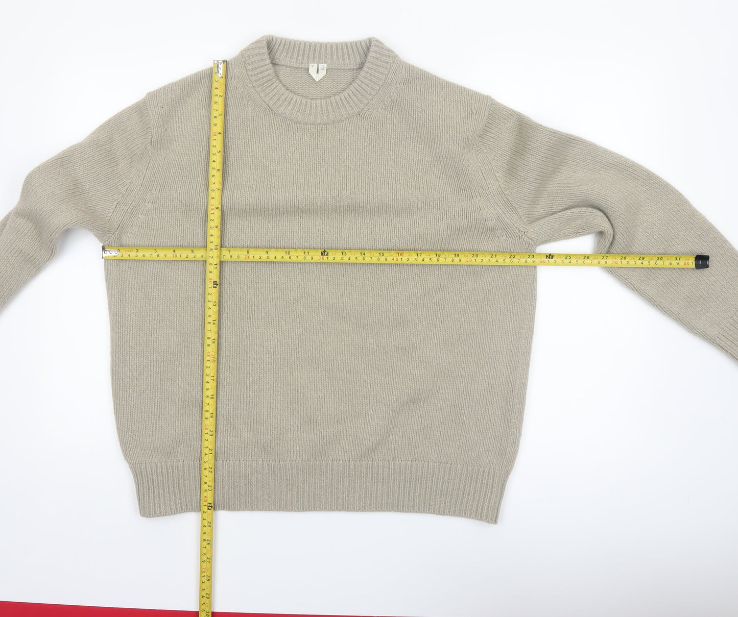 Arket Women’s Beige Wool Blend Crew Neck Jumper Size 8