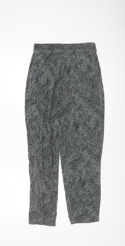 Marks and Spencer Women’s Khaki Animal Print Tapered Trousers Size 8