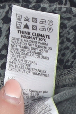 Marks and Spencer Women’s Khaki Animal Print Tapered Trousers Size 8