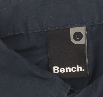 Bench Men's Blue Cotton Short Sleeve Button-Up Shirt L