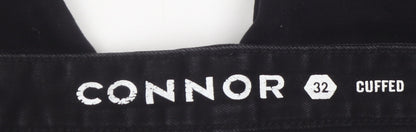 Connor Men's Black Slim Fit Cuffed Stretch Jeans Size 32