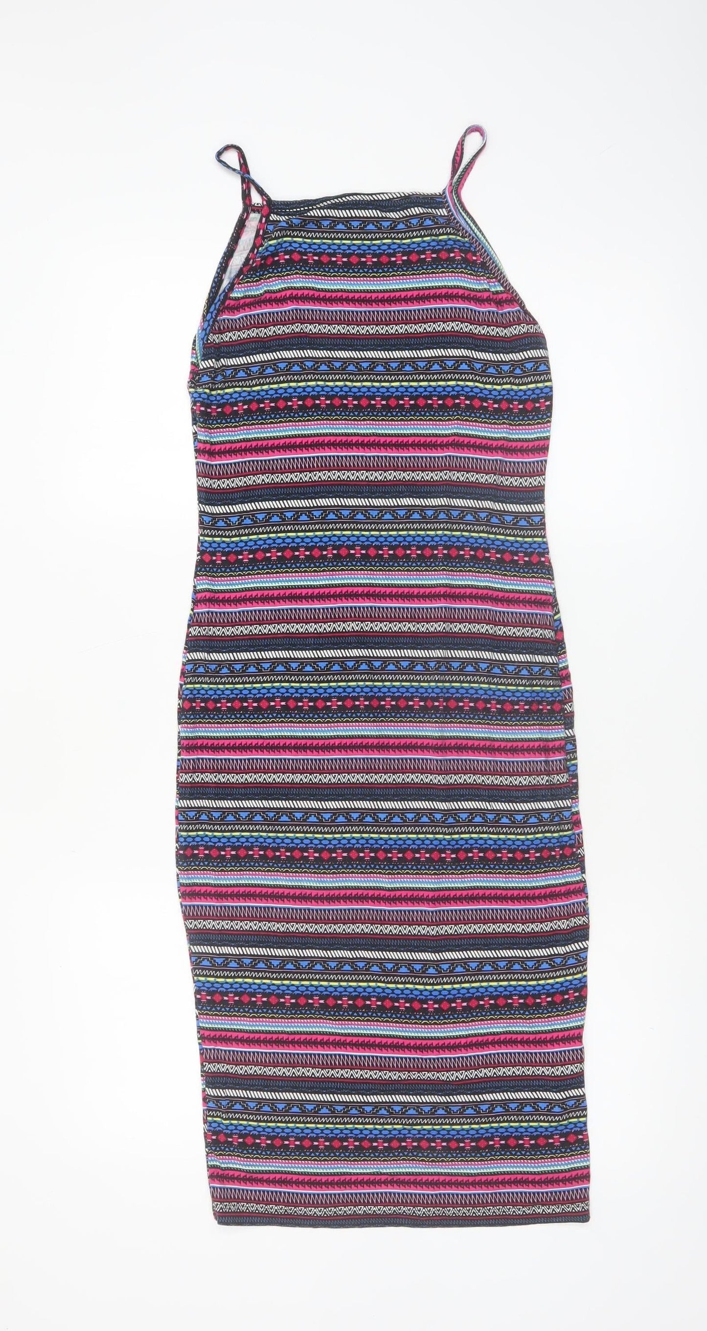 Miss Selfridge Women’s Multicoloured Size 10 Bodycon Halter Dress