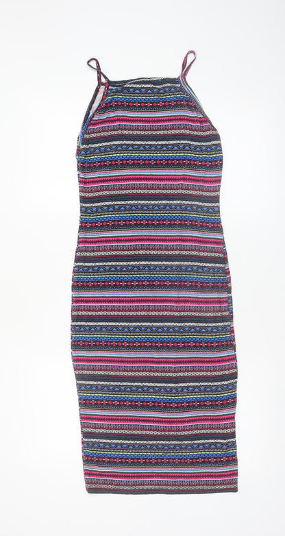 Miss Selfridge Women’s Multicoloured Size 10 Bodycon Halter Dress
