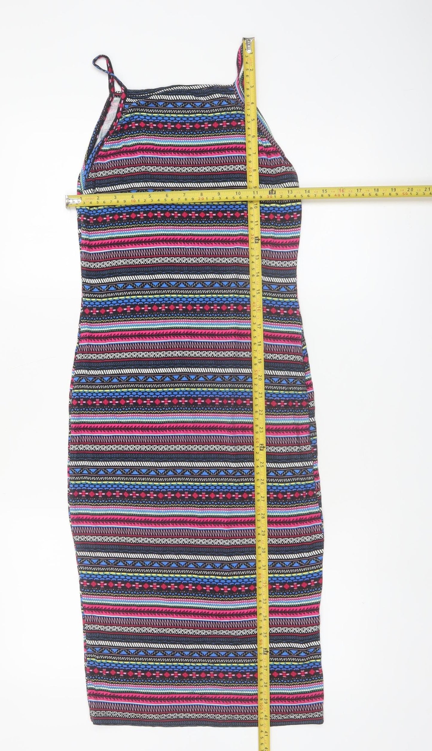 Miss Selfridge Women’s Multicoloured Size 10 Bodycon Halter Dress