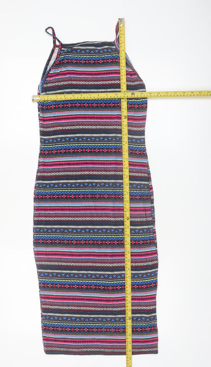 Miss Selfridge Women’s Multicoloured Size 10 Bodycon Halter Dress