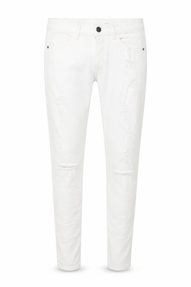 Denim Co Men's White Skinny Jeans W32 L30 Distressed Denim