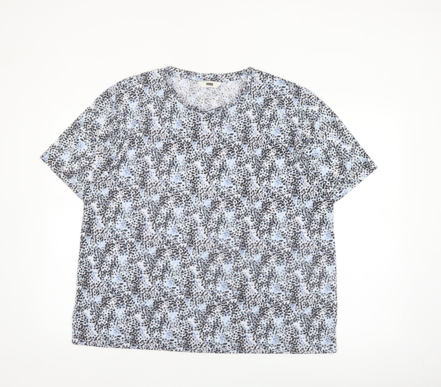 Marks and Spencer Womens Blue Floral Short Sleeve T-Shirt Size 18