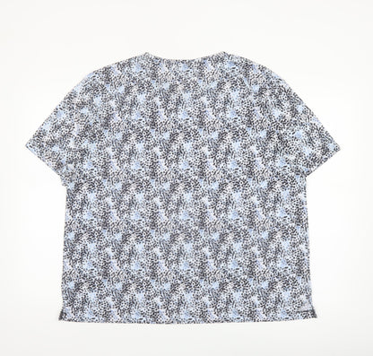 Marks and Spencer Womens Blue Floral Short Sleeve T-Shirt Size 18