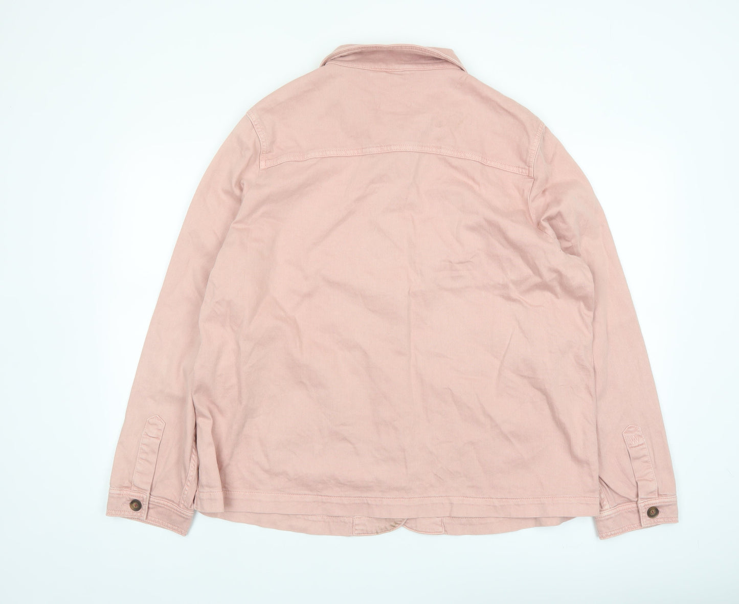 White Stuff Women Pink Cotton Jacket Size 20 Buttoned Casual Style