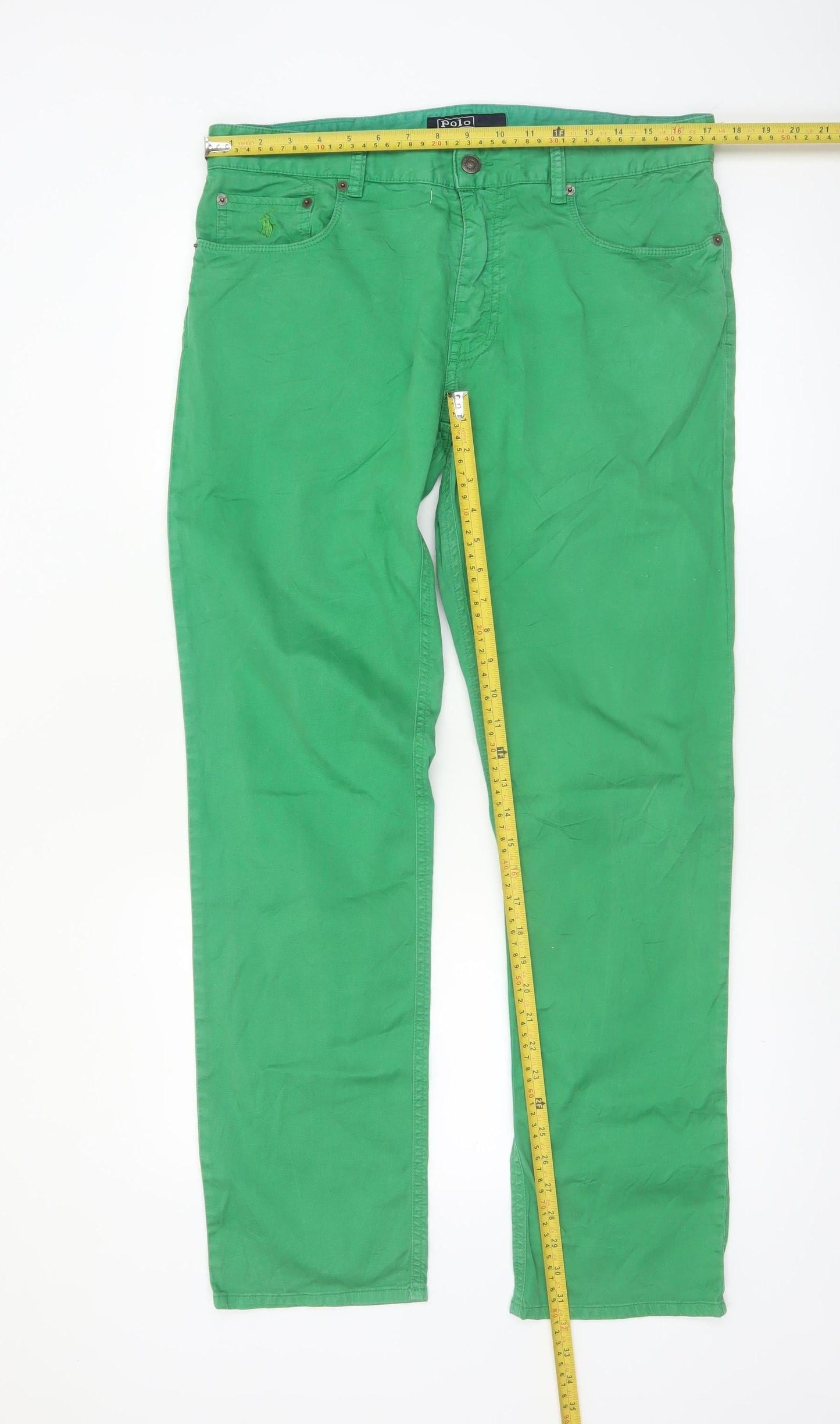Polo Ralph Lauren Men's Green Chino Trousers 34x32 Regular Fit