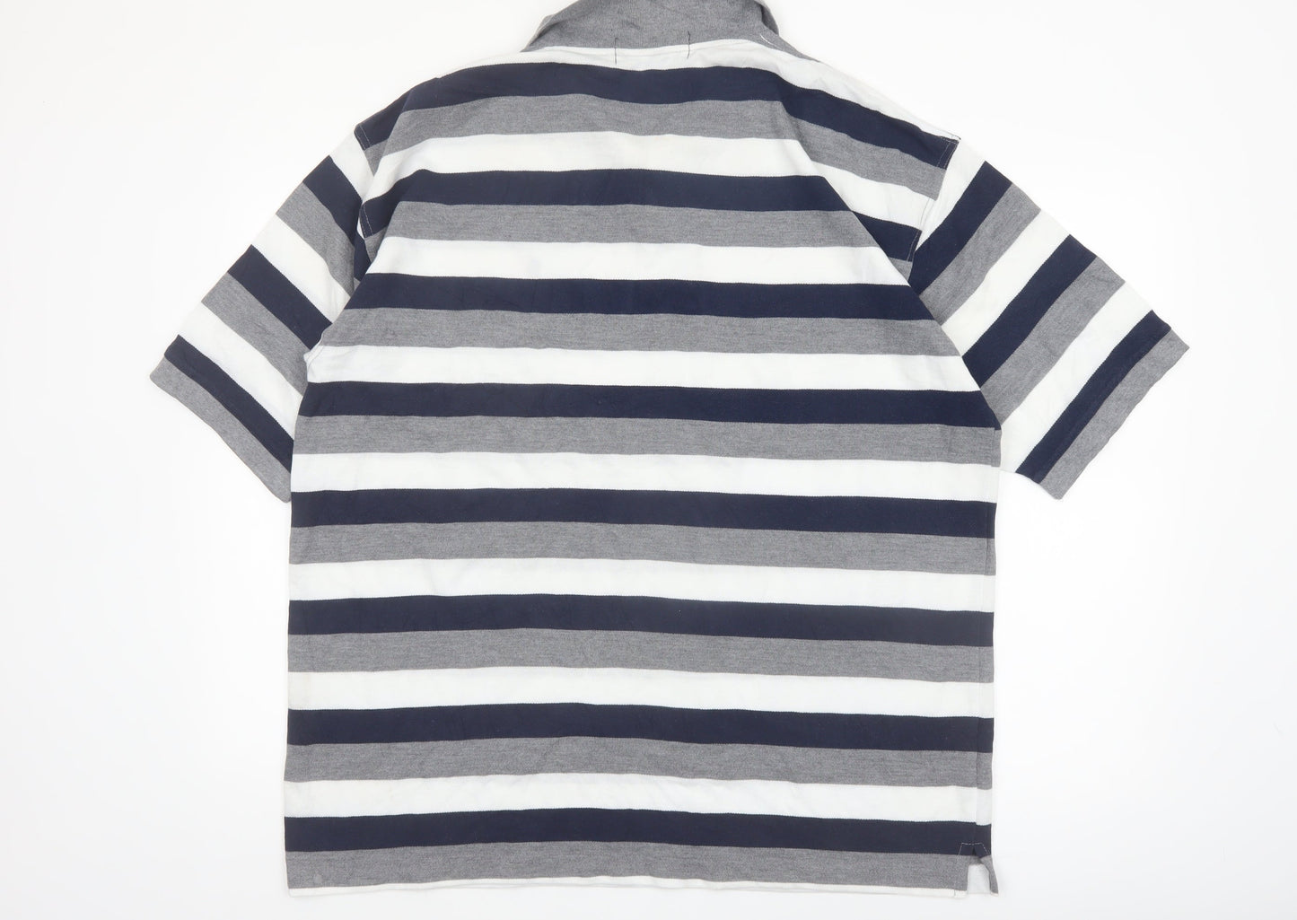 Ralph Lauren Men's 3XL Striped Cotton Polo Shirt Grey Navy