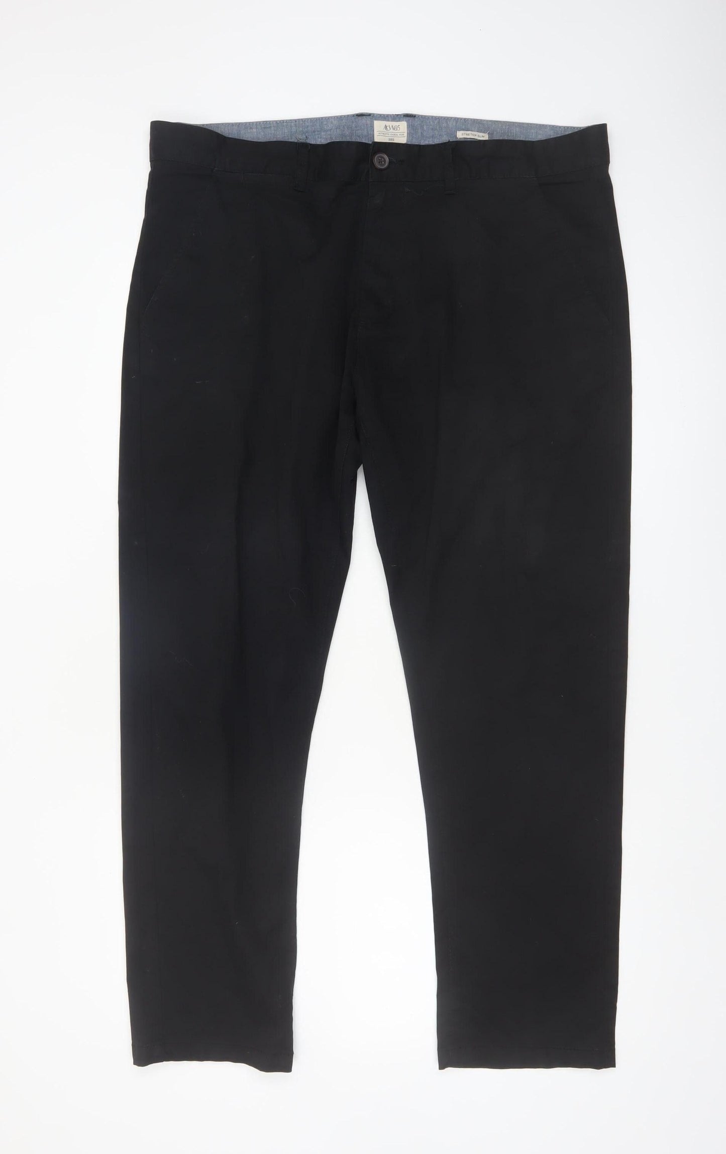 ACW85 Men's Black Chino Trousers 38S Regular Fit Cotton