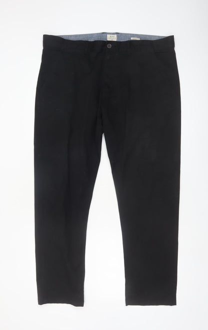 ACW85 Men's Black Chino Trousers 38S Regular Fit Cotton