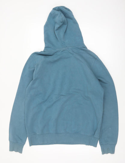 The North Face Men's Blue Pullover Hoodie M Fleece Logo Outdoor
