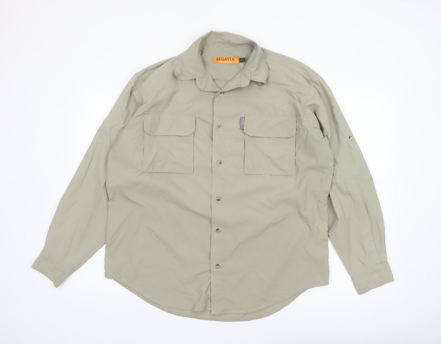 Regatta Men's Beige Long Sleeve Button-Up Outdoor Shirt Size S