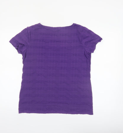 Marks and Spencer Per Una Women's Purple Size 16 Scoop Neck T-Shirt