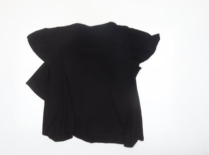 Sarah Hamilton Women's Black Geometric Tunic Blouse Size 16