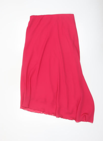 Kaleidoscope Women's Pink Asymmetric Midi Chiffon Skirt Size 16