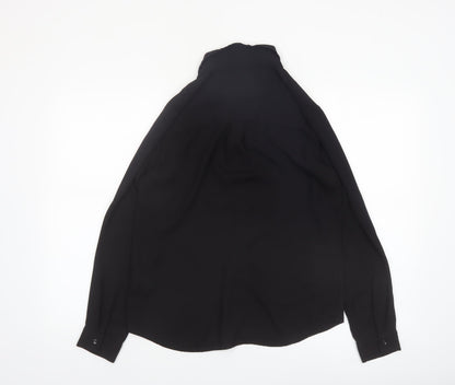New Look Women's Black Long Sleeve Button-Up Chiffon Shirt Size 10