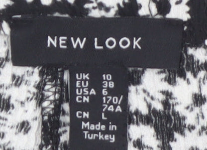 New Look Womens Black Floral Flared Jersey Trousers Size 10