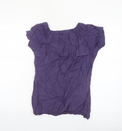 New Look Women’s Purple Viscose Tunic Blouse Size 12 Short Sleeve